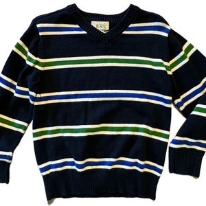 Boys Striped V-Neck Sweater (4)